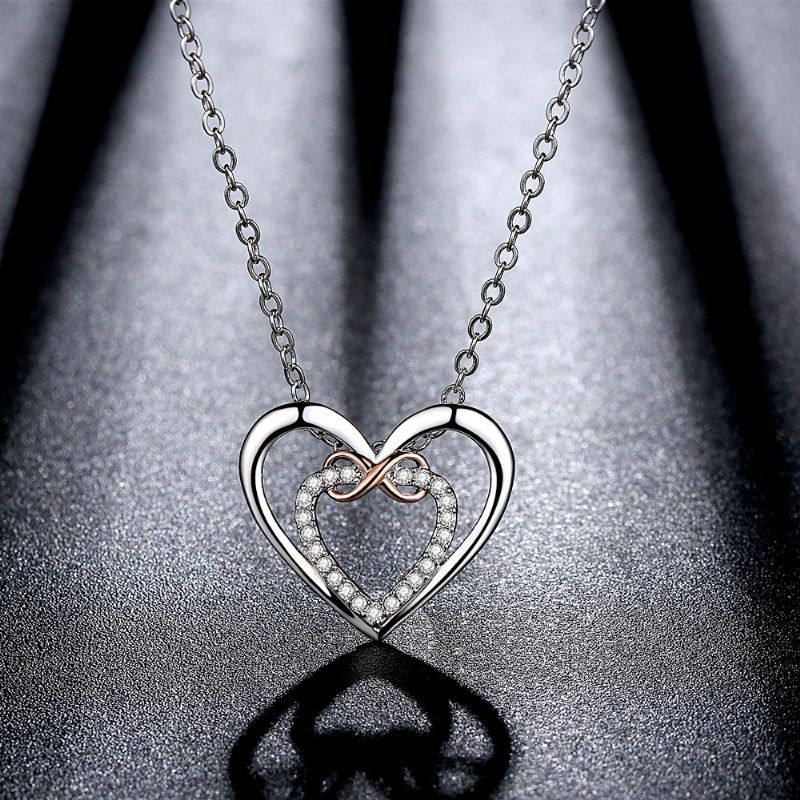 Infinity Heart Zirkoni Kaulakoru Naisille Charms Korut Lahja Syntymäpäivä Lahjat Vaimo Tytöt Hänen