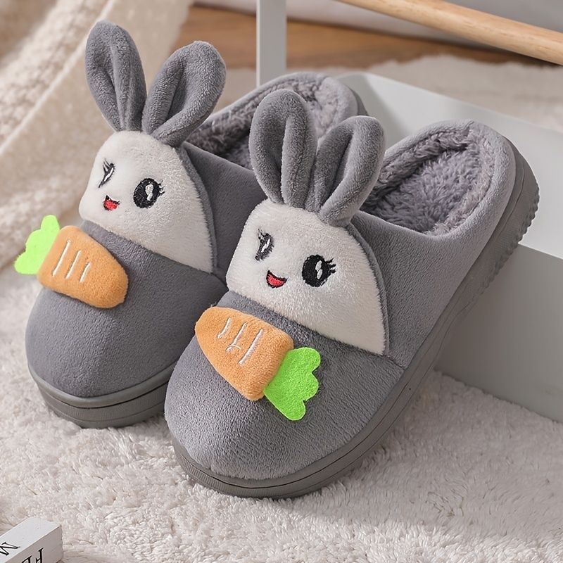 Pojat Tytöt Tossut Pehmo Luistamaton Sisäkäyttöön Thermal Rabbit Design Kengät Talvi Uudet