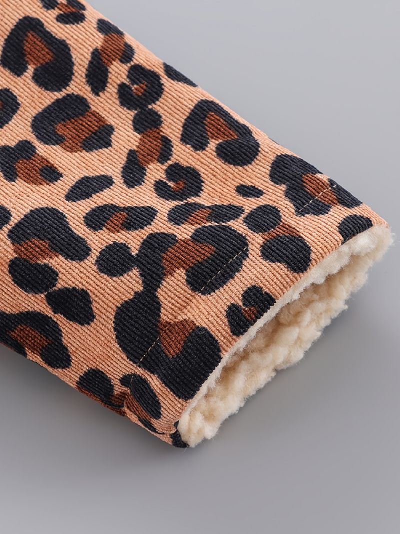Lasten Poikien Takki Leopardinappi Fleece Paksutettu Lämmin Talvi Vaatteet