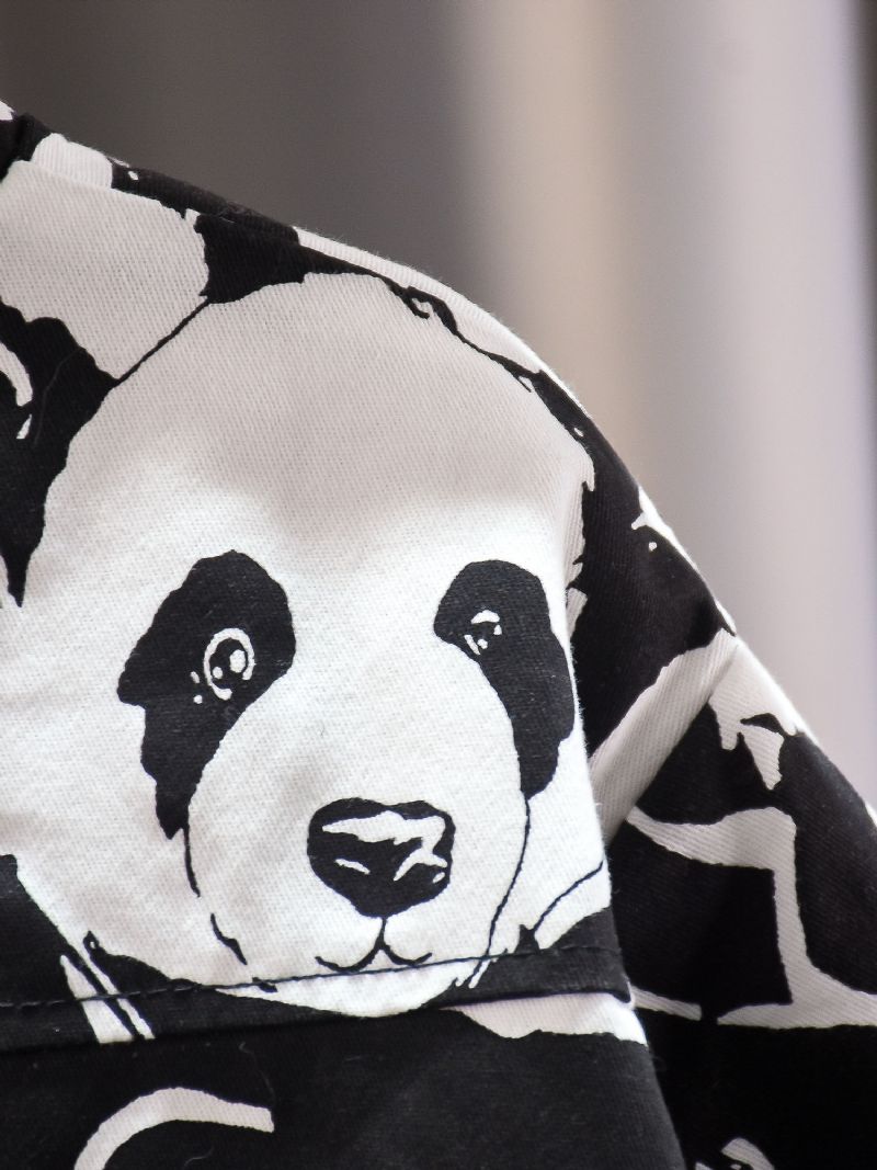 Poikien Panda Print Pehmustettu Takki