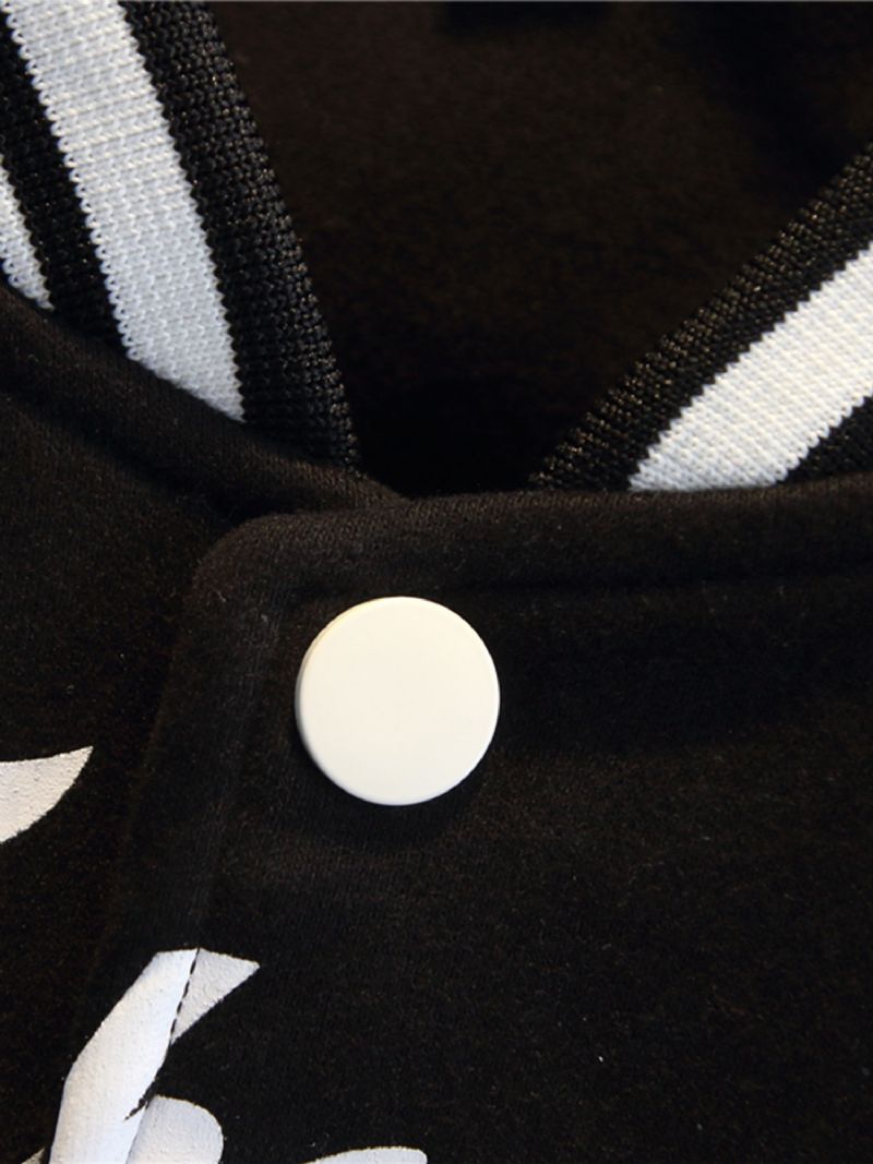 Poikien Puuvillainen Kirjainprintti Koulutyylinen Baseball-takki