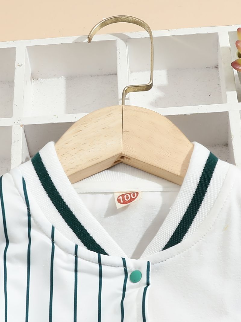 Poikien Raidallinen Värillinen Baseball-takki Takki Lasten Vaatteet Asut