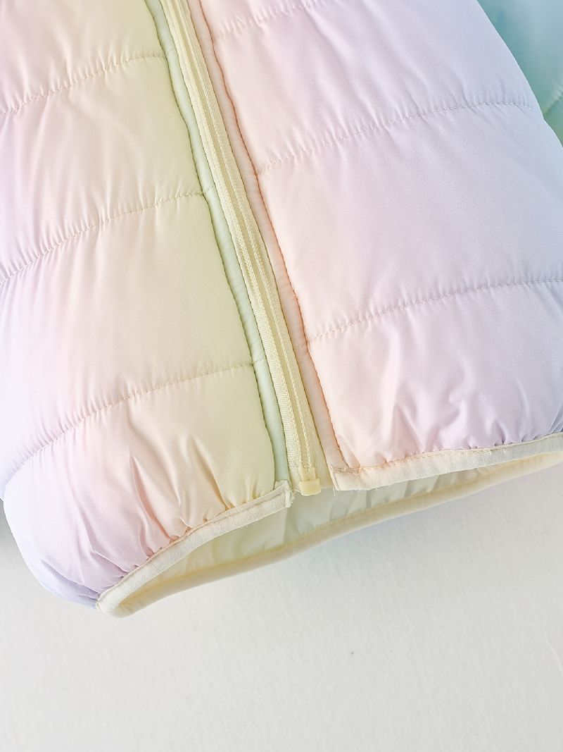 Poikien Rainbow Gradient Vetoketjullinen Hupullinen Takki Lämpimät Lastenvaatteet Talveksi