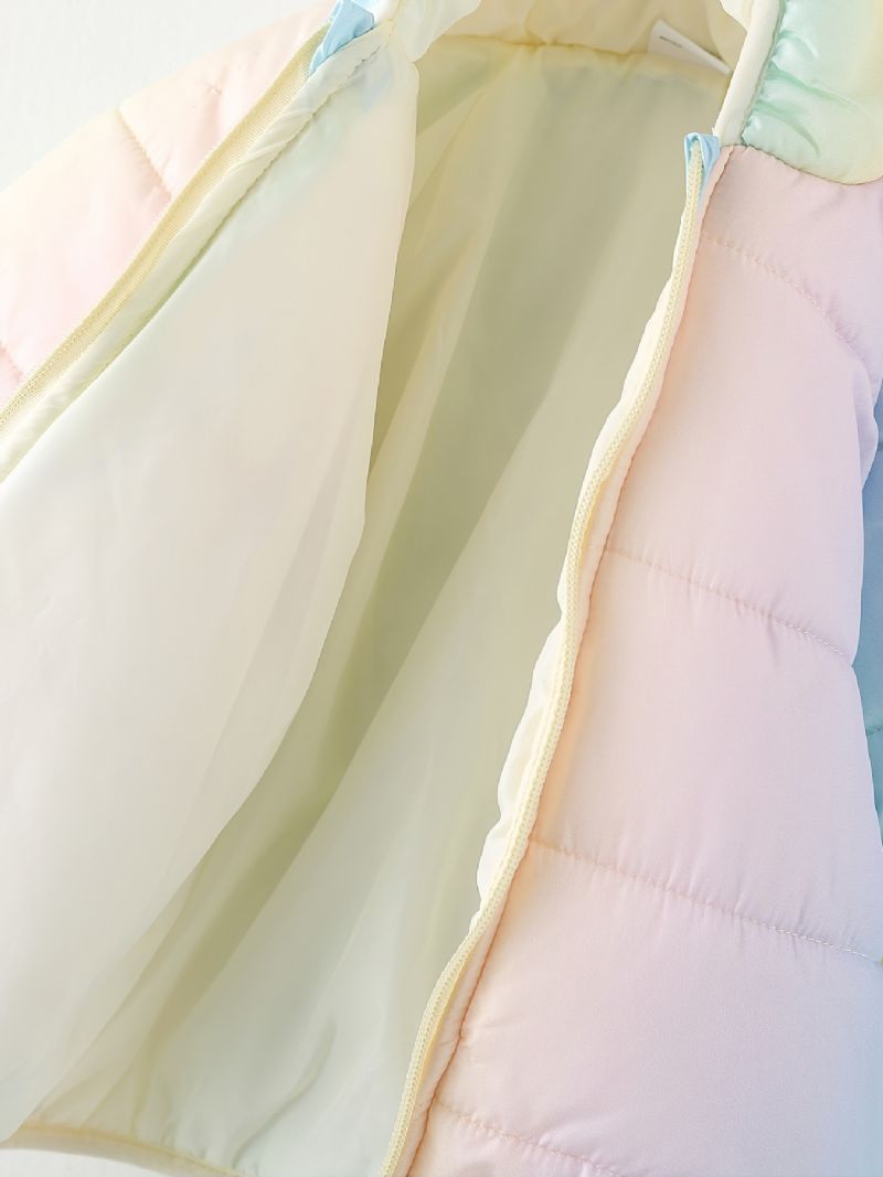 Poikien Rainbow Gradient Vetoketjullinen Hupullinen Takki Lämpimät Lastenvaatteet Talveksi