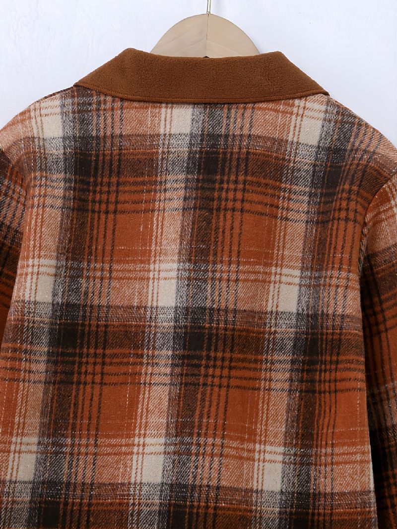 Syksyn Talvi Tyttöjen Muoti Vintage Plaid Thermal Takki