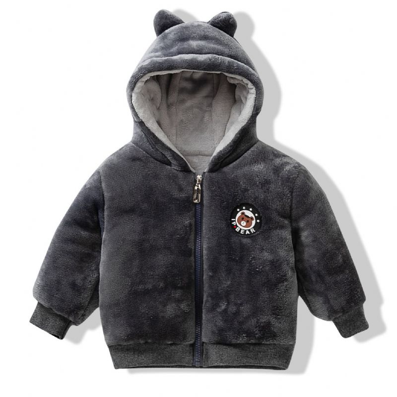 Toddler Poikien Bear Patch Paksu Takki