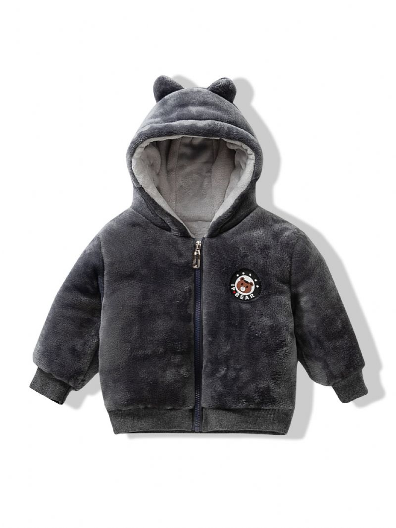 Toddler Poikien Bear Patch Paksu Takki