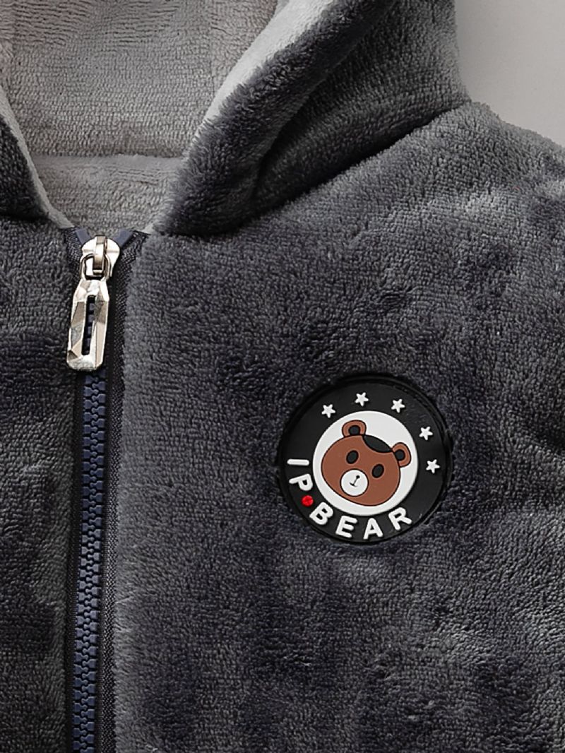 Toddler Poikien Bear Patch Paksu Takki