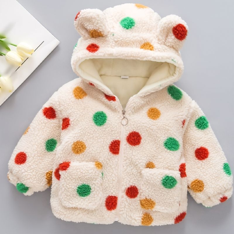 Toddler Vauvan 3d Korvat Hupullinen Takki Fleece Paksu Lämmin Talvi