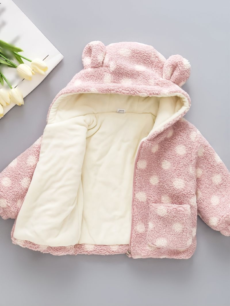 Toddler Vauvan 3d Korvat Hupullinen Takki Fleece Paksu Lämmin Talvi