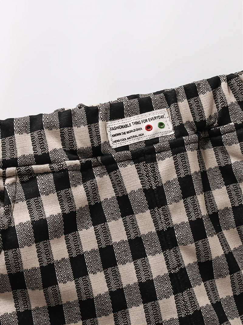 1kpl Poikien Tyttöjen Fleece Thermal Plaid Print Housut Talveksi