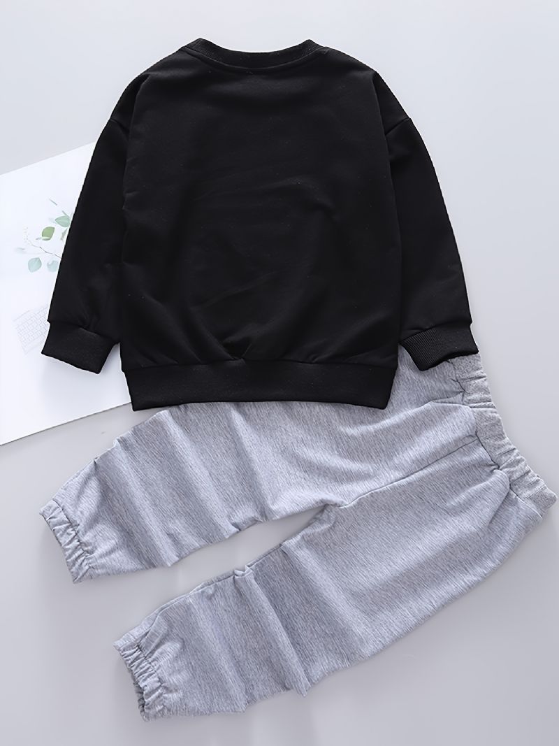 2kpl Vauvan Poikien Pullover Astronaut Print Pyöreäpääntietä Pitkähihainen Collegepaita Ja Housut Lasten Vaatteet