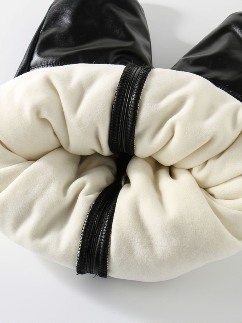 Poikien Casual Pu 3-kerroksiset Fleece Thermal Cotton Housut Talveksi