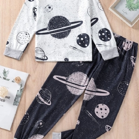 Poikien Cosmic Print Crew Neck Top & Pants Loungewear