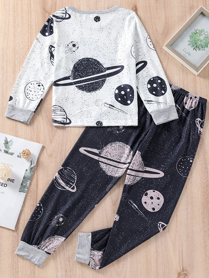 Poikien Cosmic Print Crew Neck Top & Pants Loungewear