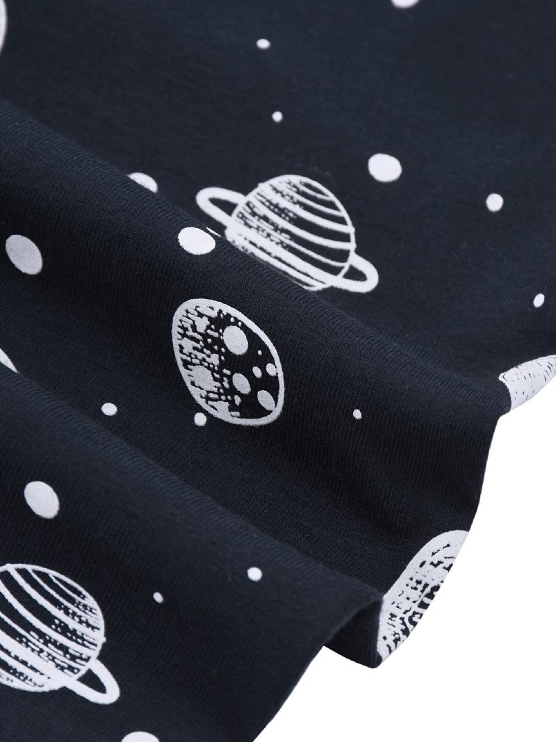 Poikien Space Print Pyjamasetti Pitkähihaiset Housut