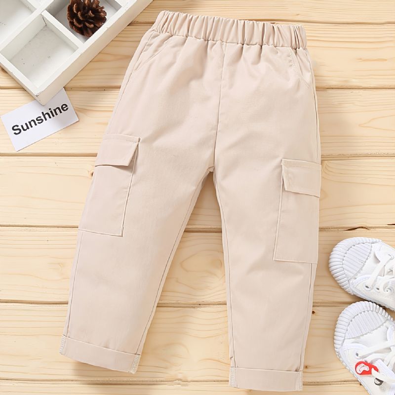 Toddler Poikien Solid Casual Cargo Pants Syksy