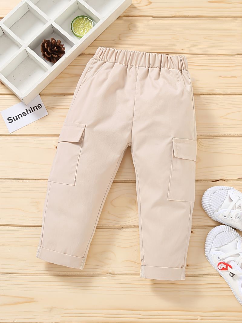 Toddler Poikien Solid Casual Cargo Pants Syksy