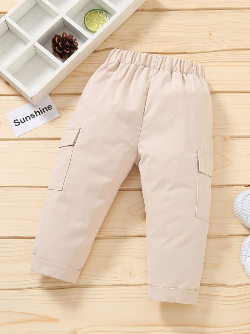 Toddler Poikien Solid Casual Cargo Pants Syksy