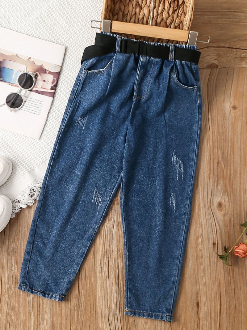 Tytöt Blue Porkkana Housut Belt Denim Pants