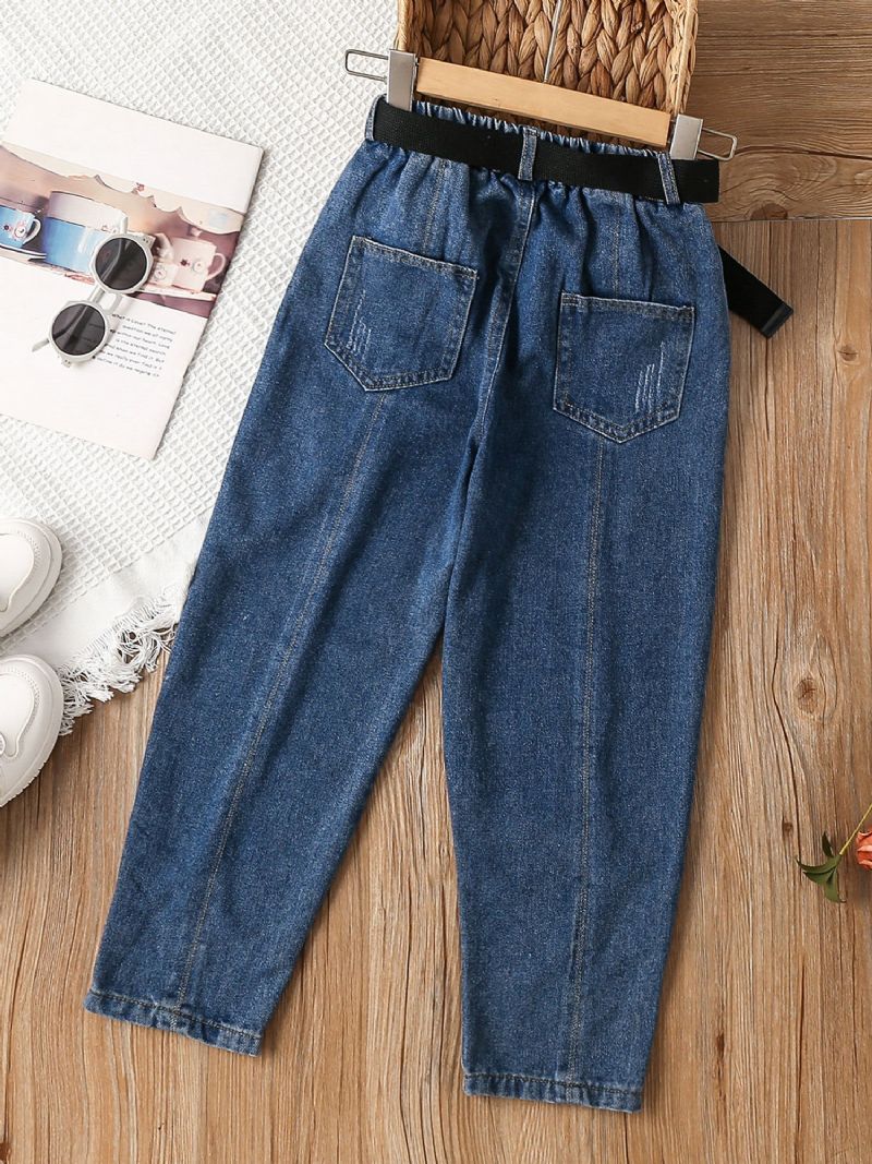 Tytöt Blue Porkkana Housut Belt Denim Pants