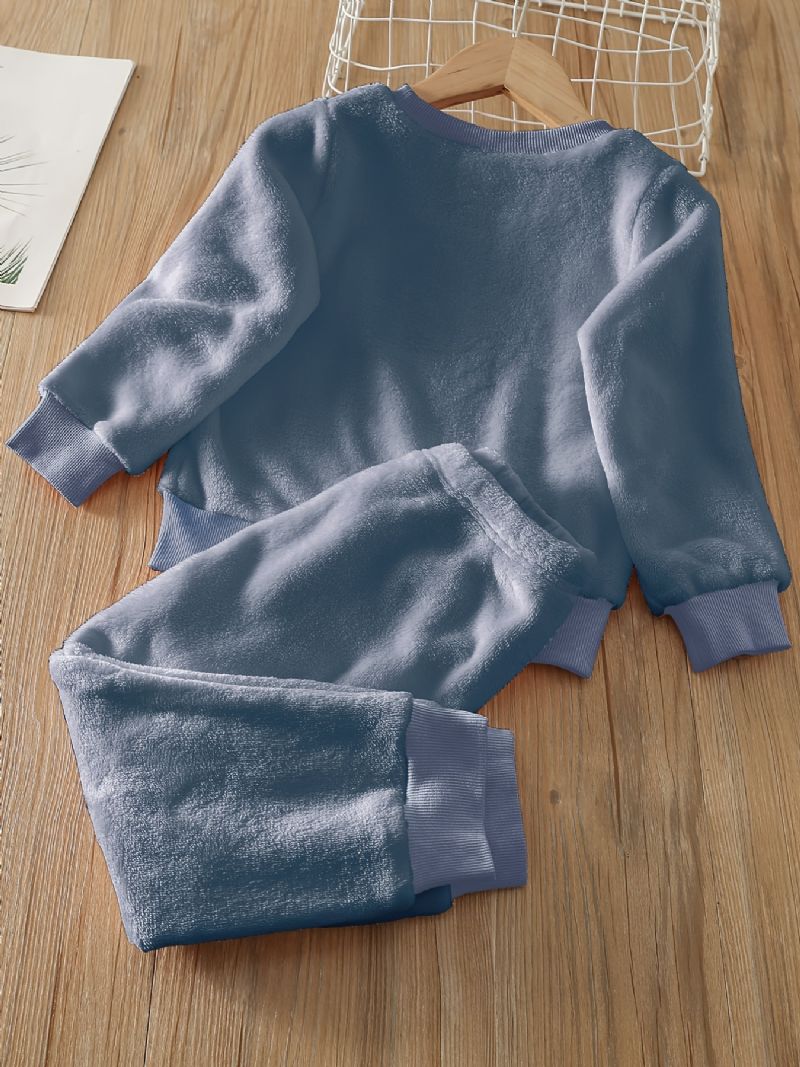 Tyttöjen Fleece Unicorn Pullover Top + Housut Setti Lastenvaatteet