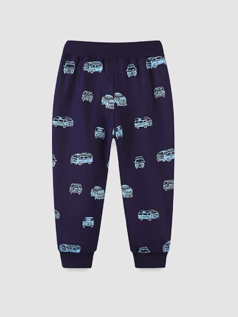 Vauvan Poikien Cartoon Car Print Lenkkihousut Lasten Joustava Vyötärö Sport Jogger Pants