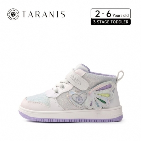 Toddler Vauvan Tyttöjen Glitter Wing Design Tennarit Pehmeä Pohja Liukumaton Koukkusilmukka Kiinnitys High Top Skate Kengät First Walkers Pinnasänky