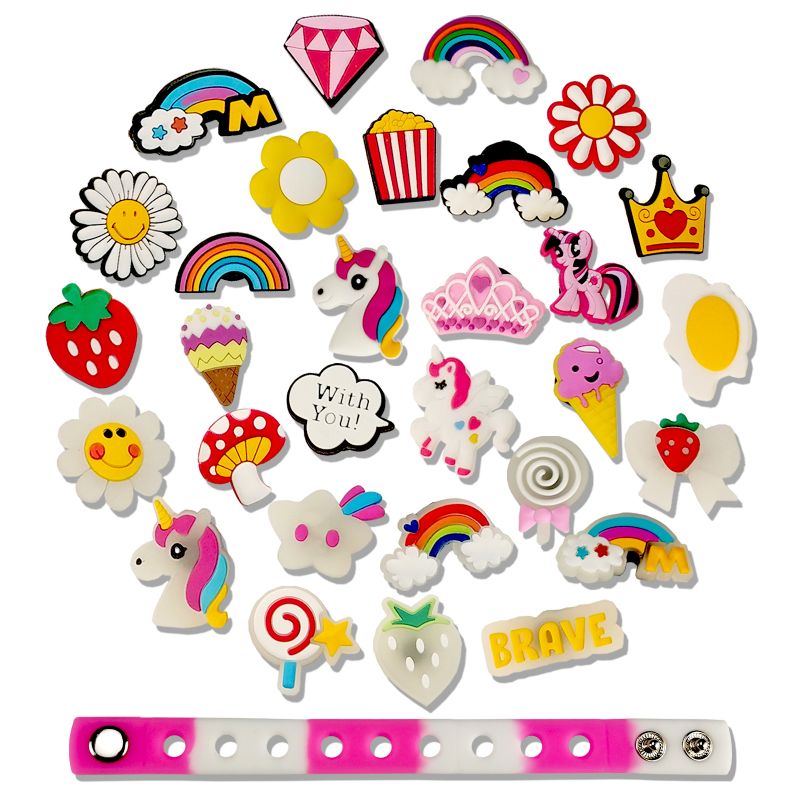 Kenkäkorut Rannekoruihin 31 Kpl Rainbow Unicorn Esteettisiä Kenkäkoristeita Joissa Hehkuvat Yössä Kengille Ranneke Lapset Tytöt Teinit Naiset Aikuiset