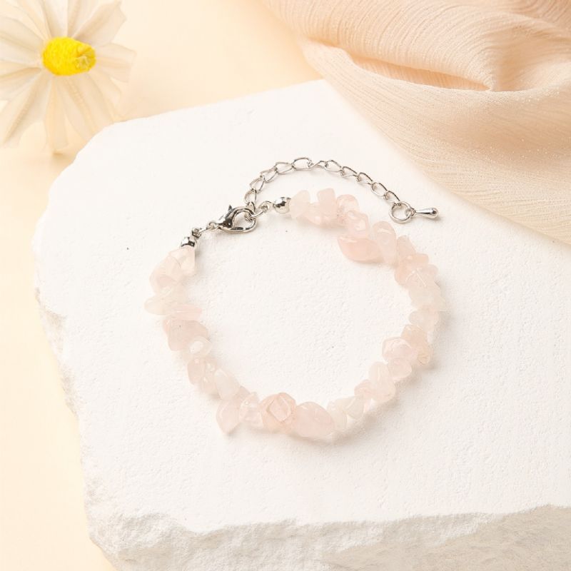 Natural Rose Quartz Rannekorut Naisille Chakra Säädettävät Korut Lahja Syntymäpäivälahjat Äiti Vaimo Tytöt Hänen