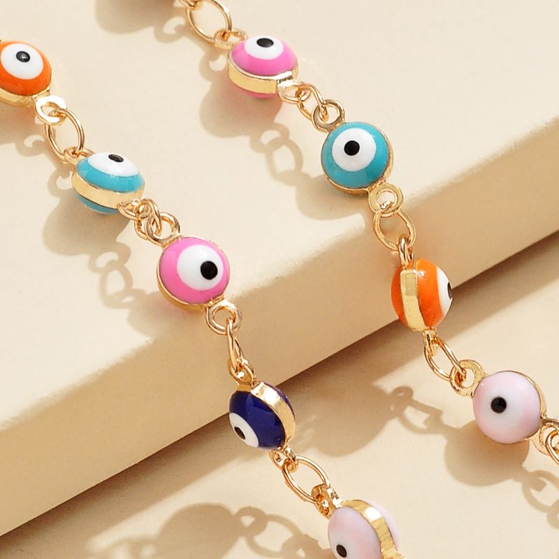 Värikäs Evil Eye Helmillä Koristeltu Muotirannekoru 1 Kpl Charms Korut Lahjat Syntymäpäivälahjat Naisille Vaimo Tytöt Hänen