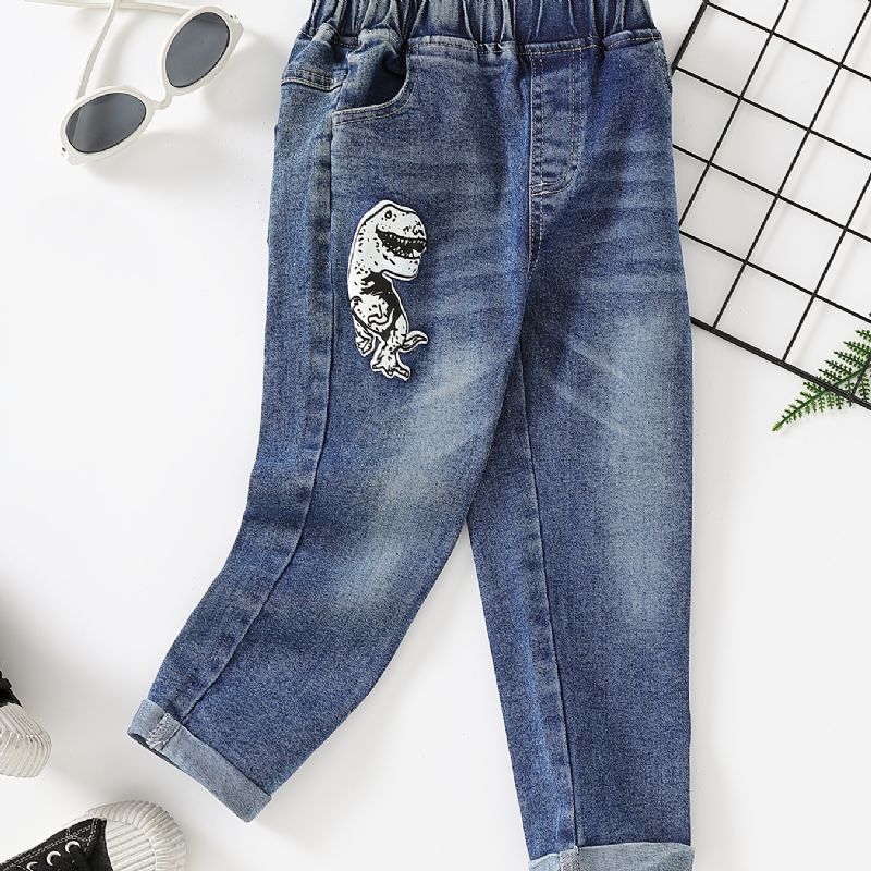 Poikien Muoti Denim Dinosaur Print Farkut Lapsille Ja