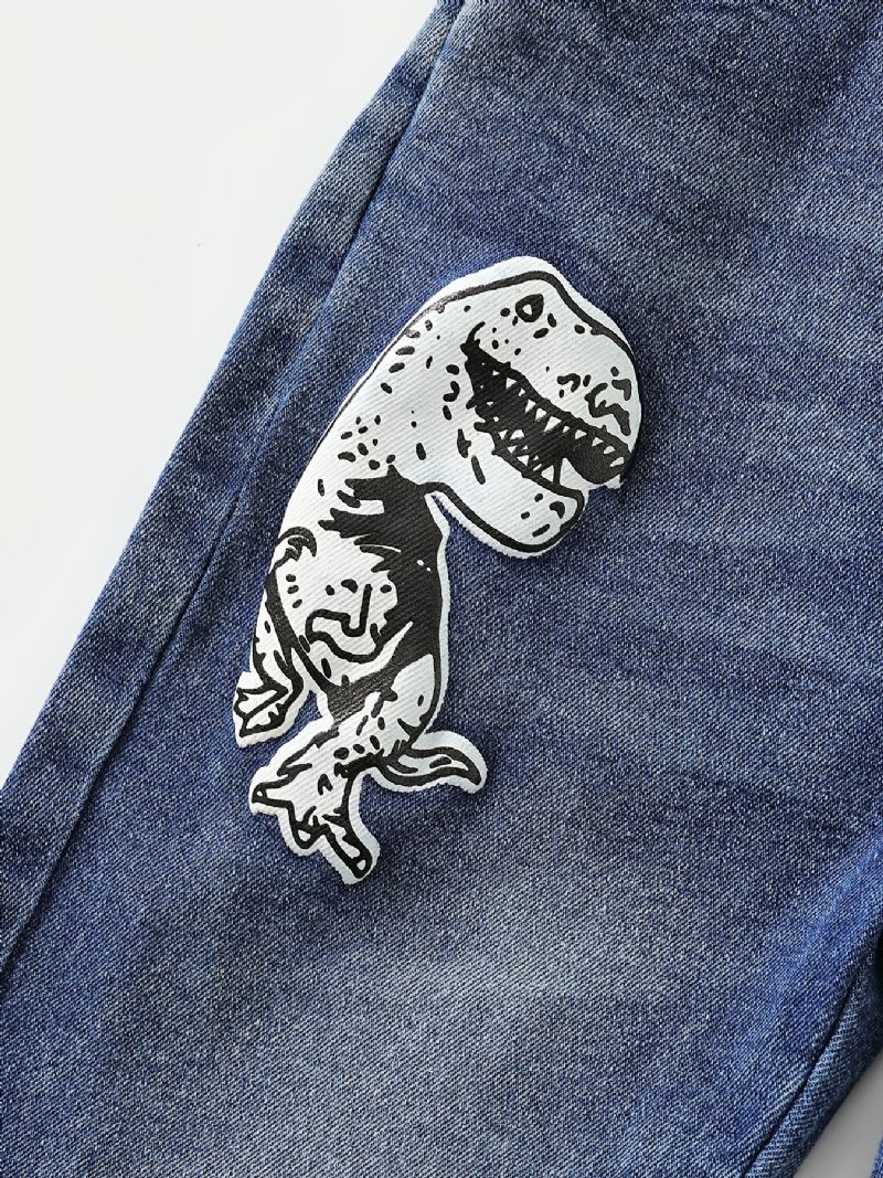 Poikien Muoti Denim Dinosaur Print Farkut Lapsille Ja