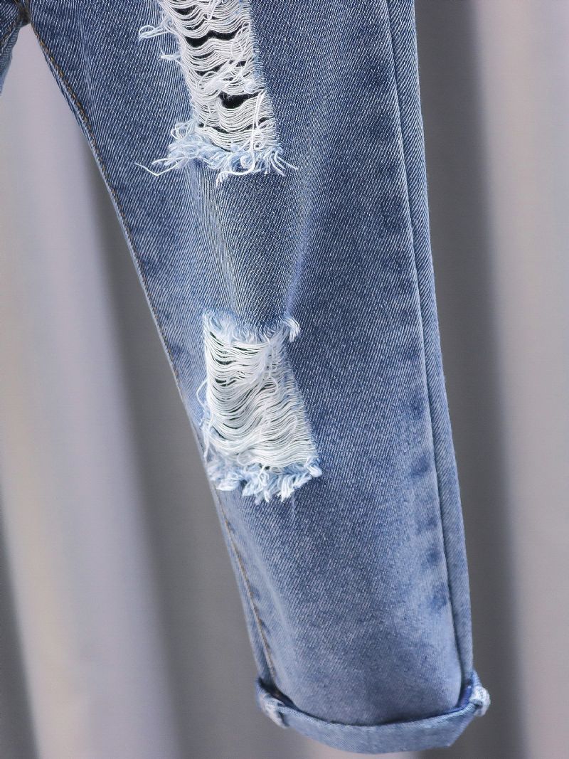 Pojat Distressed Destroyed Holes Denim Pants