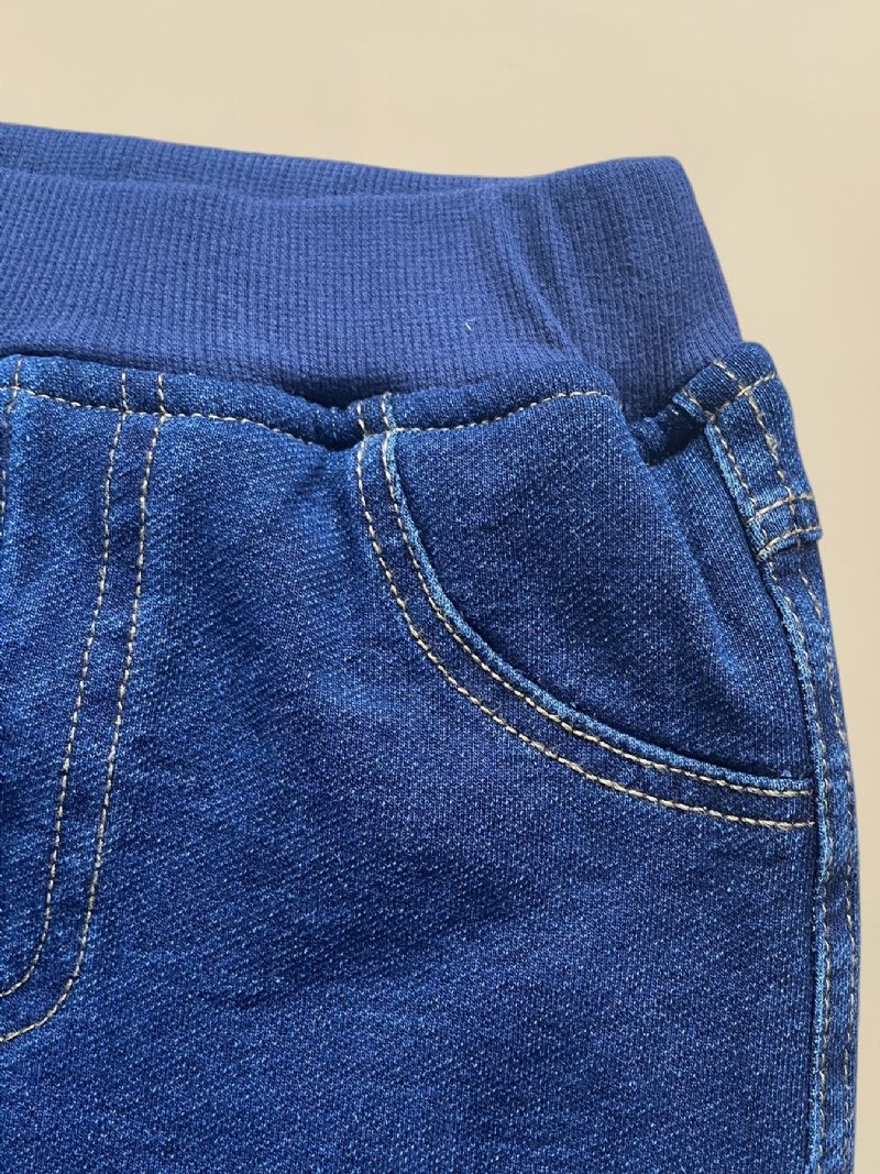 Taapero Vauvan Denim Casual Farkut Fleece Paksutetut Lämpimät Housut Pojat Tytöt