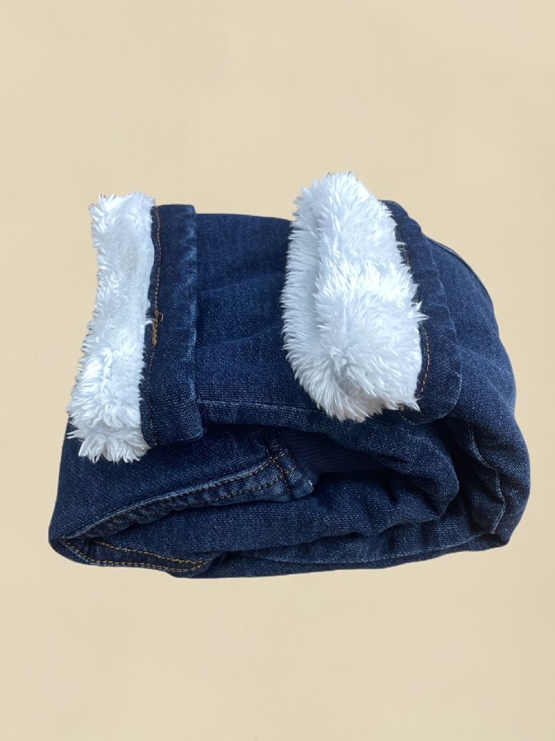 Taapero Vauvan Denim Casual Farkut Fleece Paksutetut Lämpimät Housut Pojat Tytöt