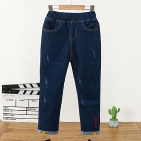 Toddler Tyttöjen Denim Casual Farkut Kirjekirjonta Kevät Syksy