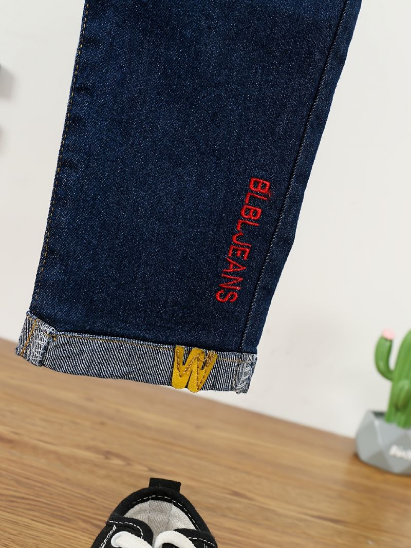 Toddler Tyttöjen Denim Casual Farkut Kirjekirjonta Kevät Syksy