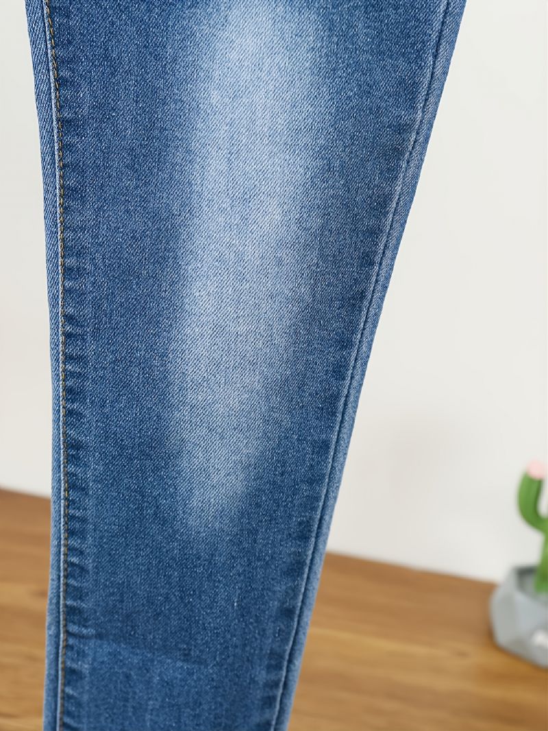 Tytöt Letter Stretch Denim Casual Farkut Syksy Talvi