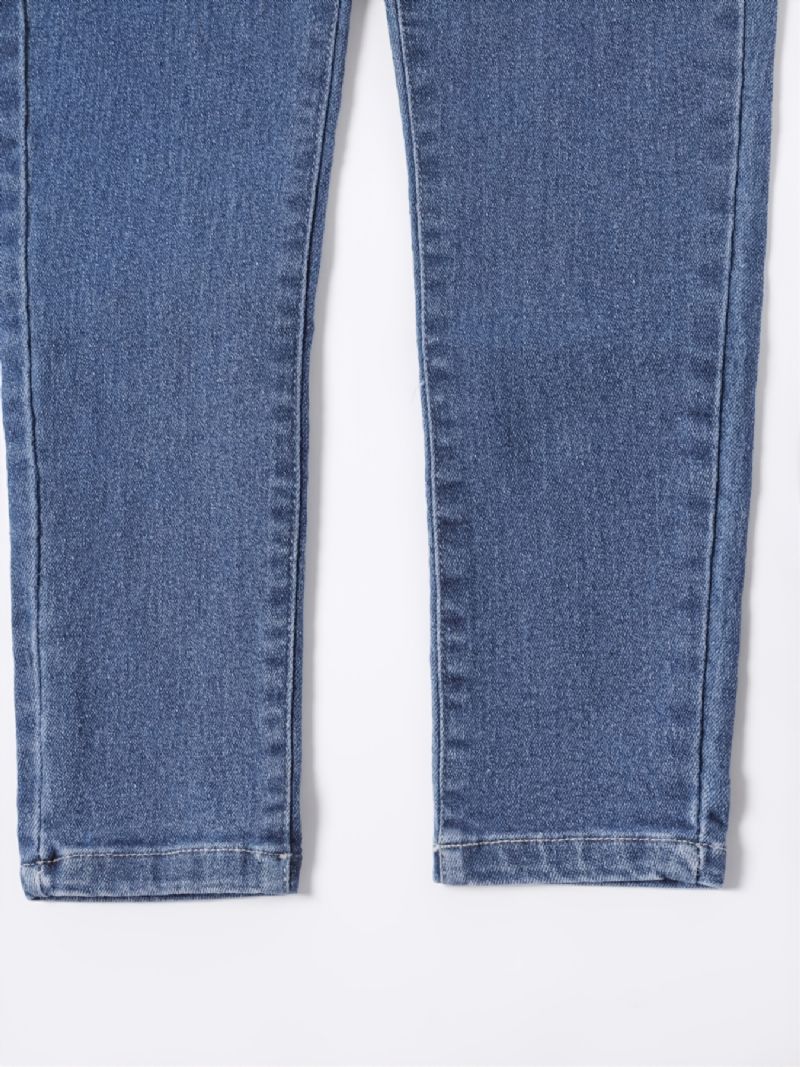 Tytöt Simple Muoti Denim Pants Rennot Farkut