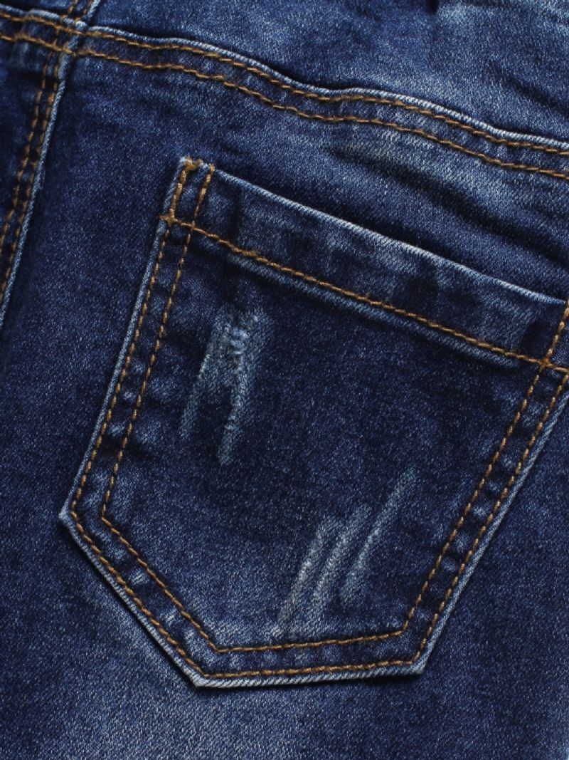 Tytöt Stretch Casual Farkut Joustava Vyötärönauha Levenevä Denim Lasten Vaatteet