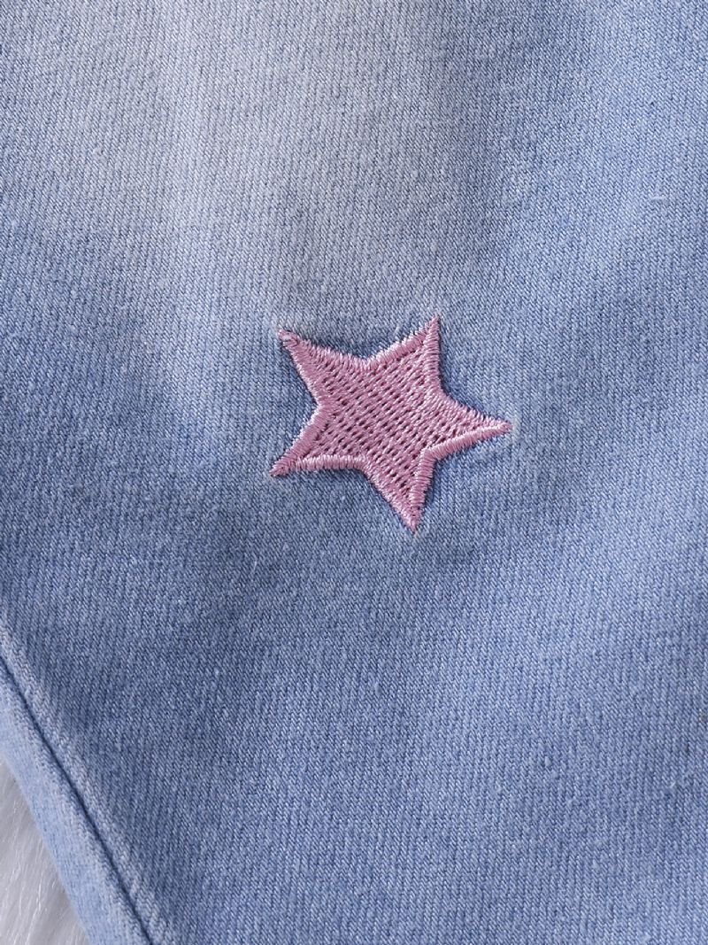 Tyttöjen Muoti Embroidery Star Farkut