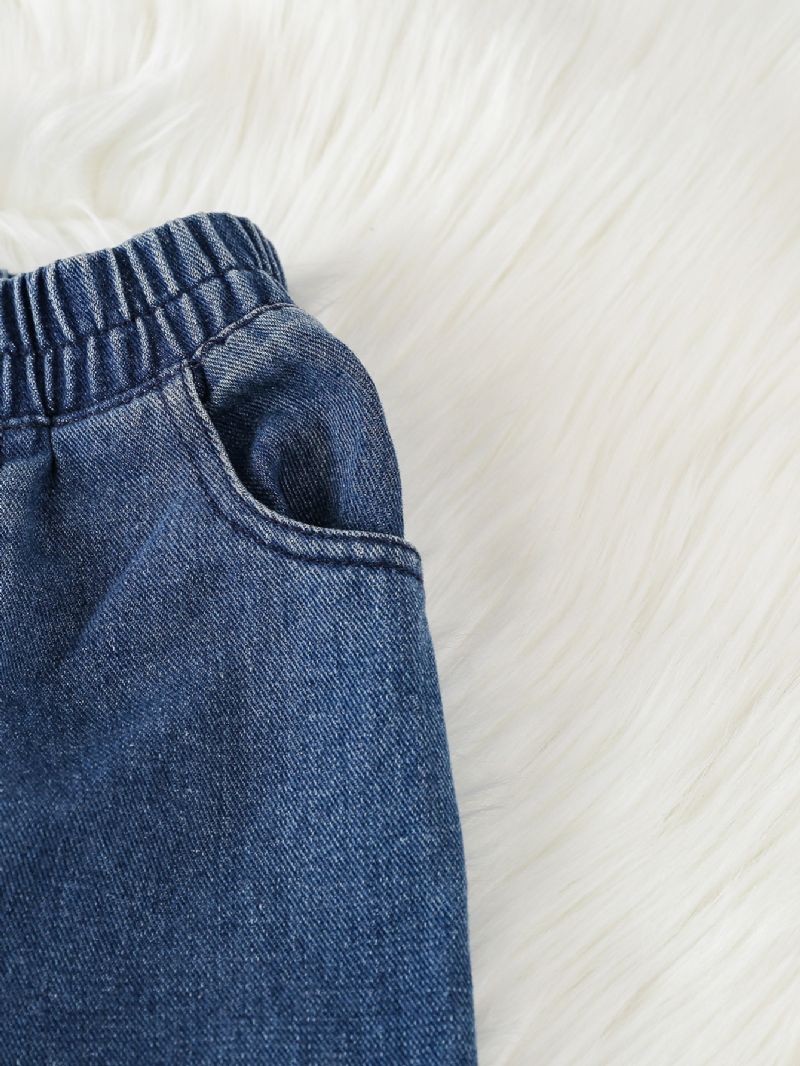 Tyttöjen Muoti Levenevät Housut Solid Denim Modest Farkut