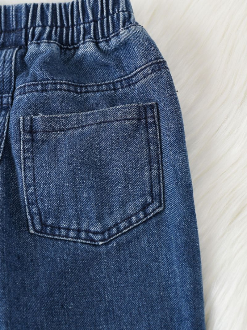 Tyttöjen Muoti Levenevät Housut Solid Denim Modest Farkut