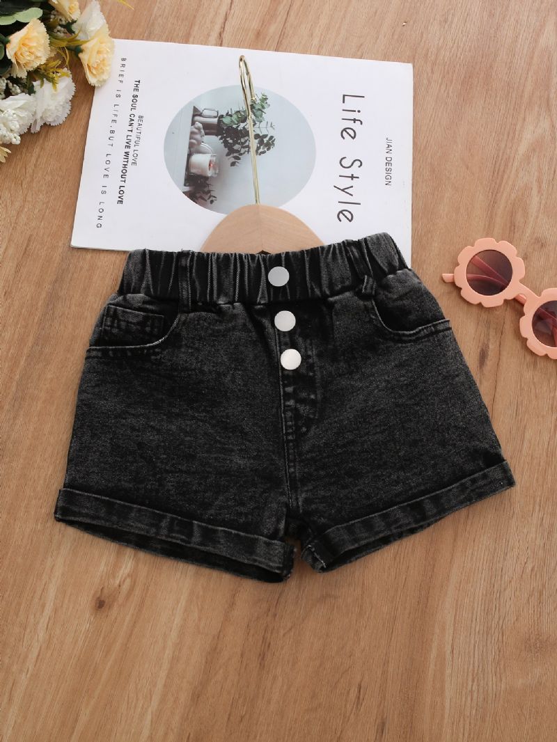 Tyttöjen Muoti Solid Denim Shortsit