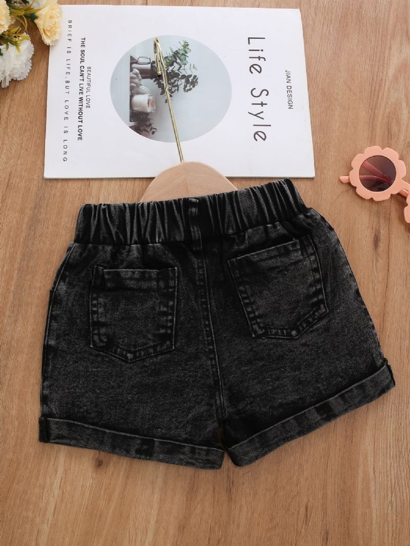 Tyttöjen Muoti Solid Denim Shortsit