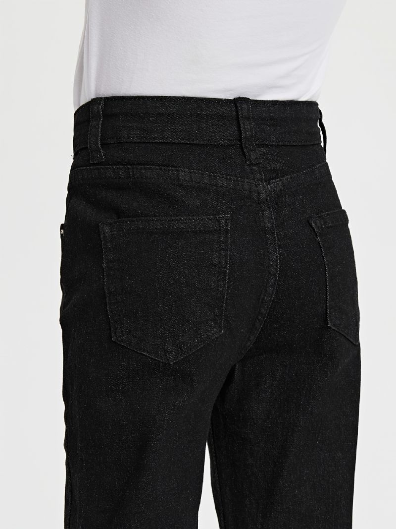 Tyttöjen Rento Basic Solid Black Denim Farkut Talveksi