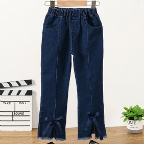 Tyttöjen Simple Muoti Bow Denim Levenevät Farkut