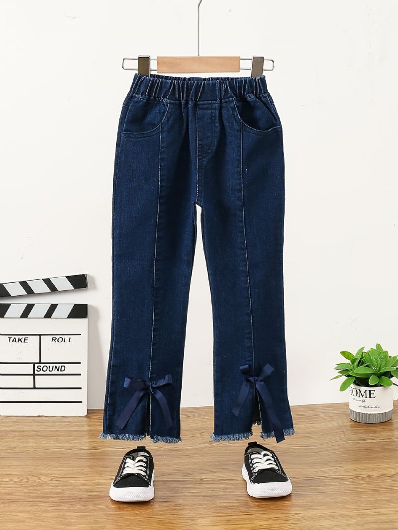 Tyttöjen Simple Muoti Bow Denim Levenevät Farkut