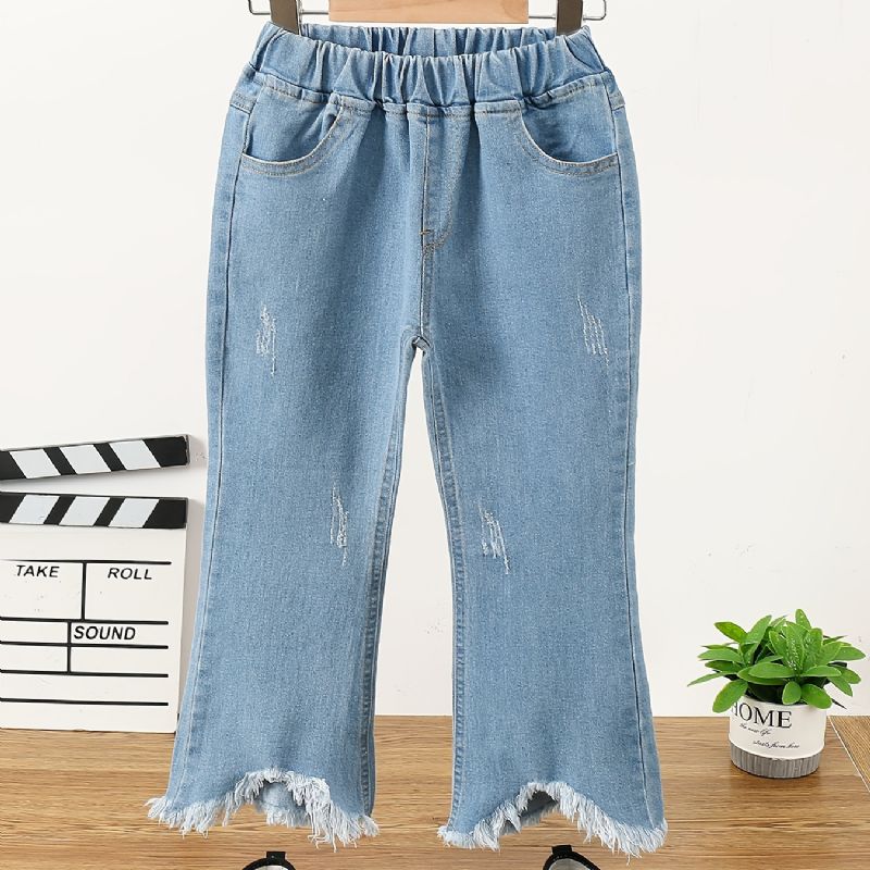 Tyttöjen Simple Muoti Casual Denim Levenevät Farkut